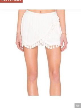 WYLDR White Tassel-Trim Wrap Skort